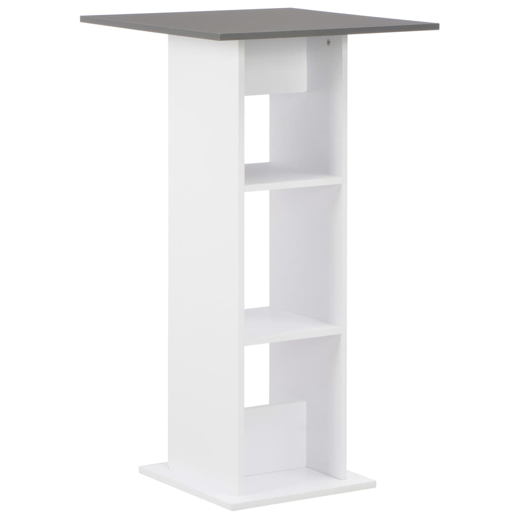 Bartafel 60X60X0 Cm Wit En Antraciet Grijs
