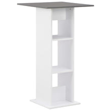 Bartafel 60X60X0 Cm Wit En Antraciet Grijs