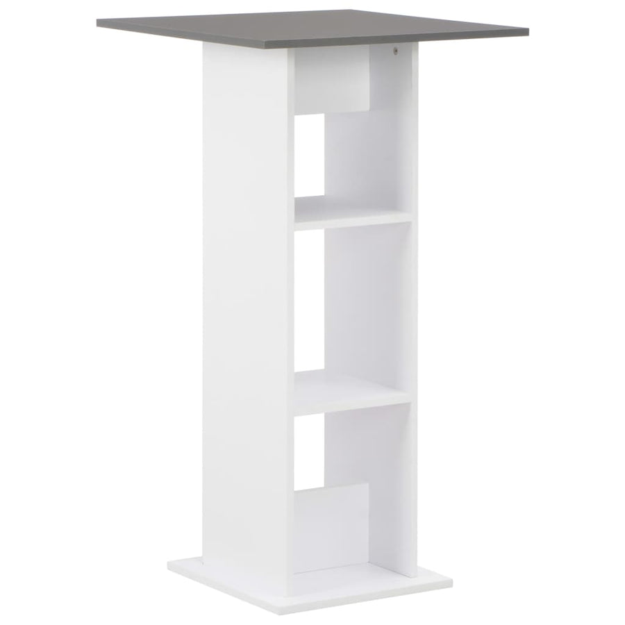 Bartafel 60X60X0 Cm Wit En Antraciet Grijs