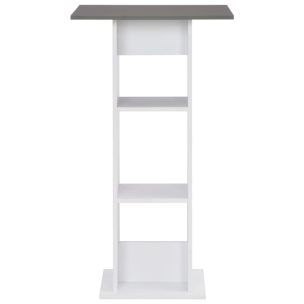 Bartafel 60X60X0 Cm Wit En Antraciet Grijs