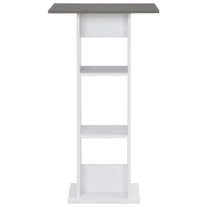 Bartafel 60X60X0 Cm Wit En Antraciet Grijs