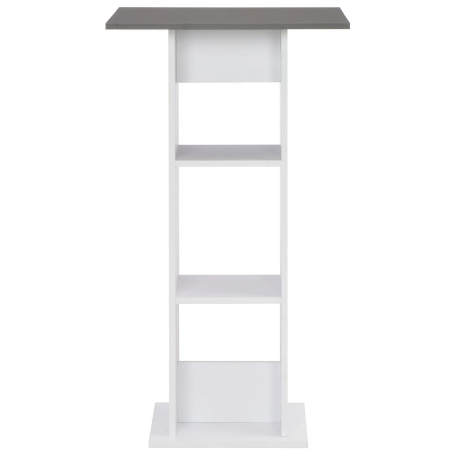 Bartafel 60X60X0 Cm Wit En Antraciet Grijs