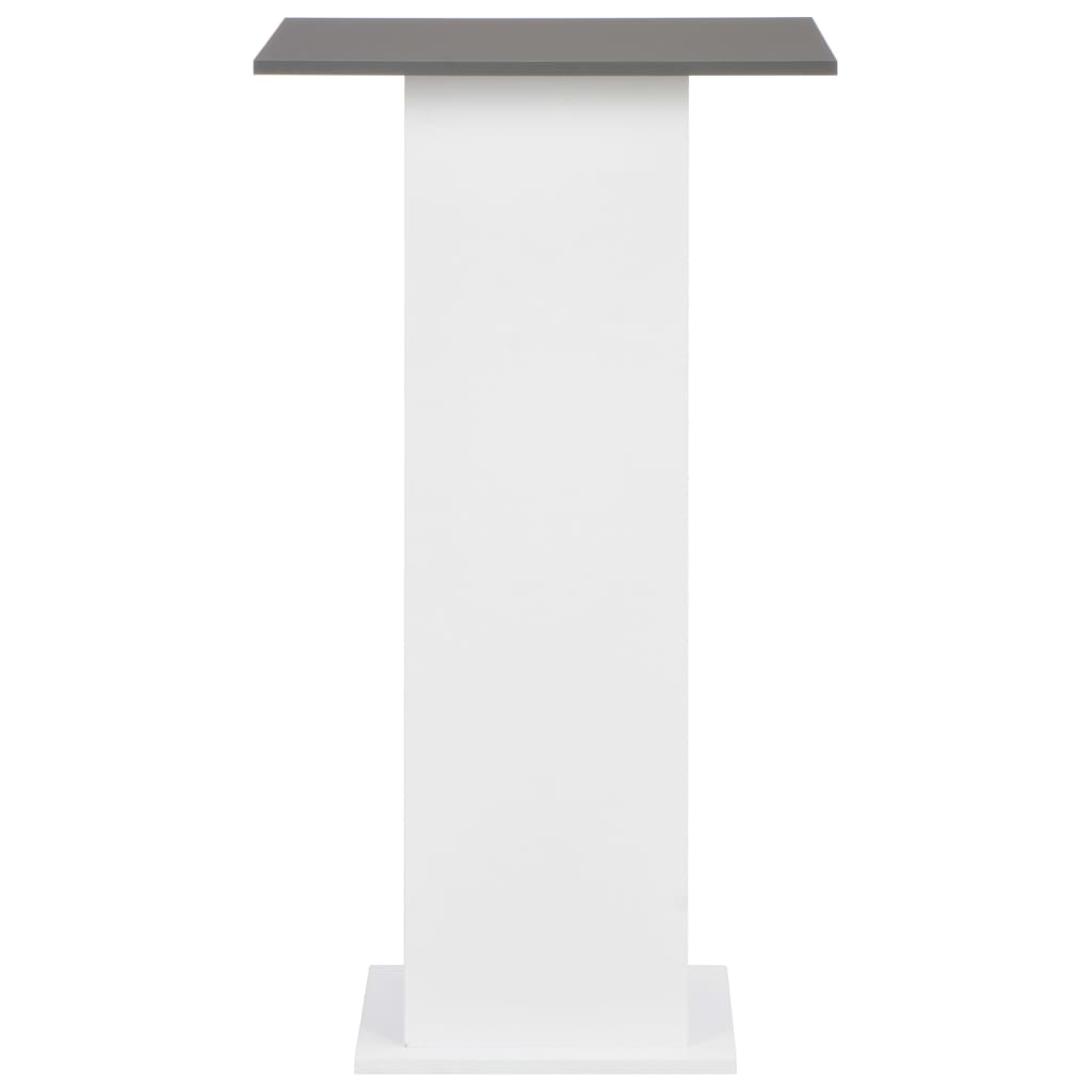 Bartafel 60X60X0 Cm Wit En Antraciet Grijs