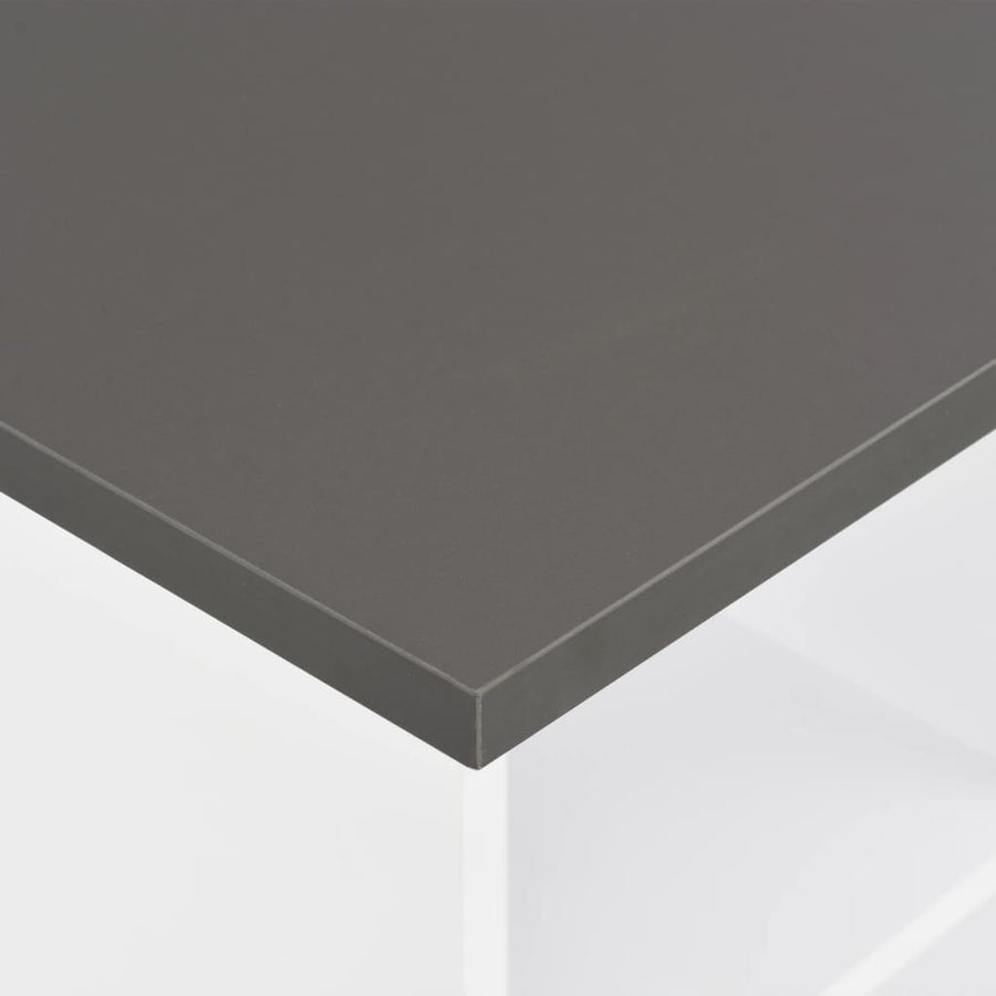 Bartafel 60X60X0 Cm Wit En Antraciet Grijs