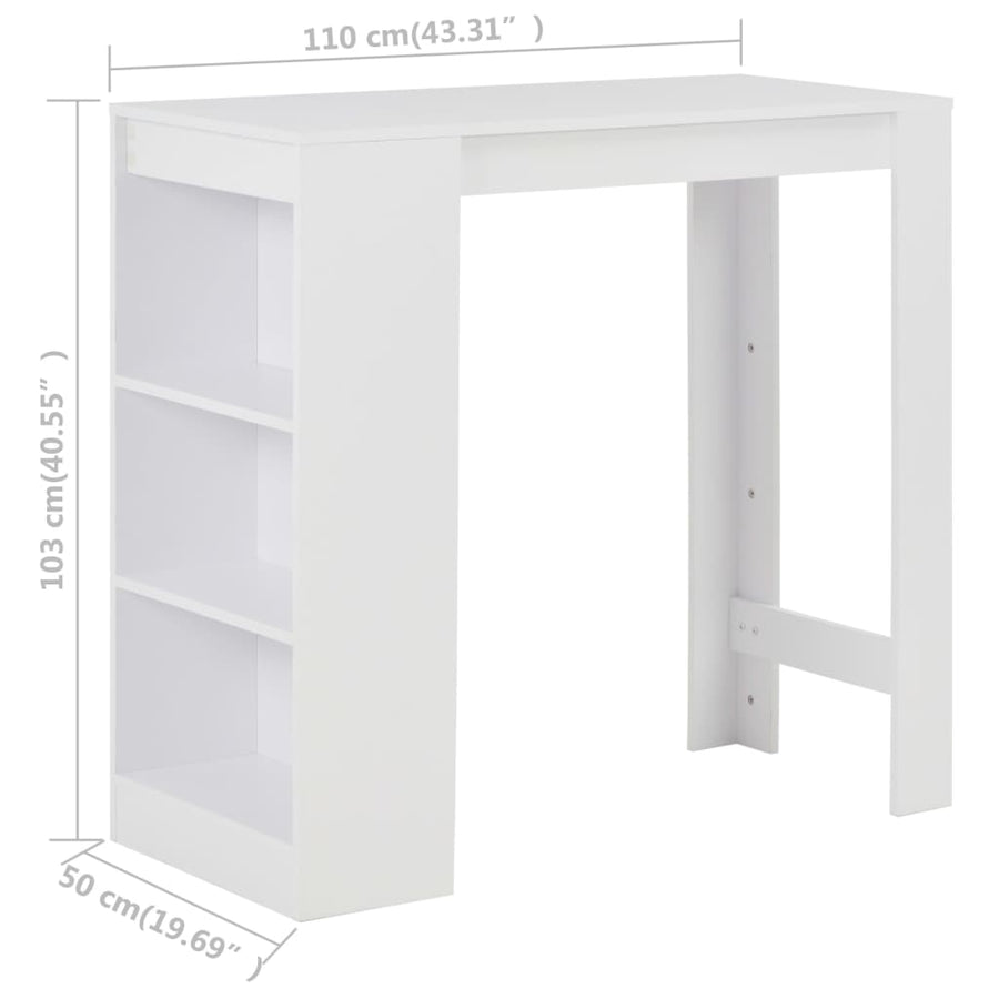 Bartafel Met Schap 0X50X03 Cm Wit