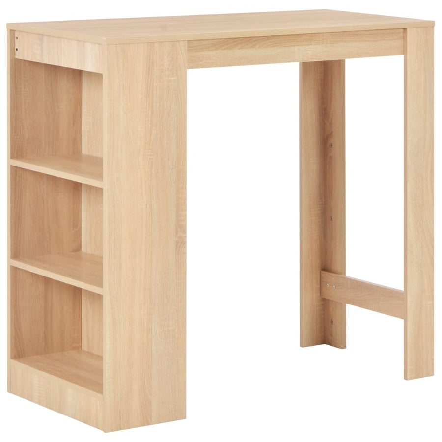 Bartafel Met Schap 0X50X03 Cm Kleurig Eiken