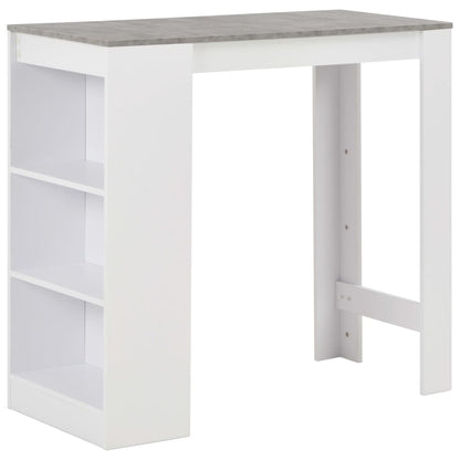 Bartafel Met Schap 0X50X03 Cm Wit Betongrijs