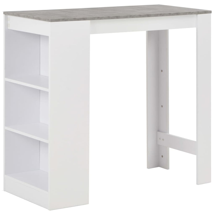 Bartafel Met Schap 0X50X03 Cm Wit Betongrijs