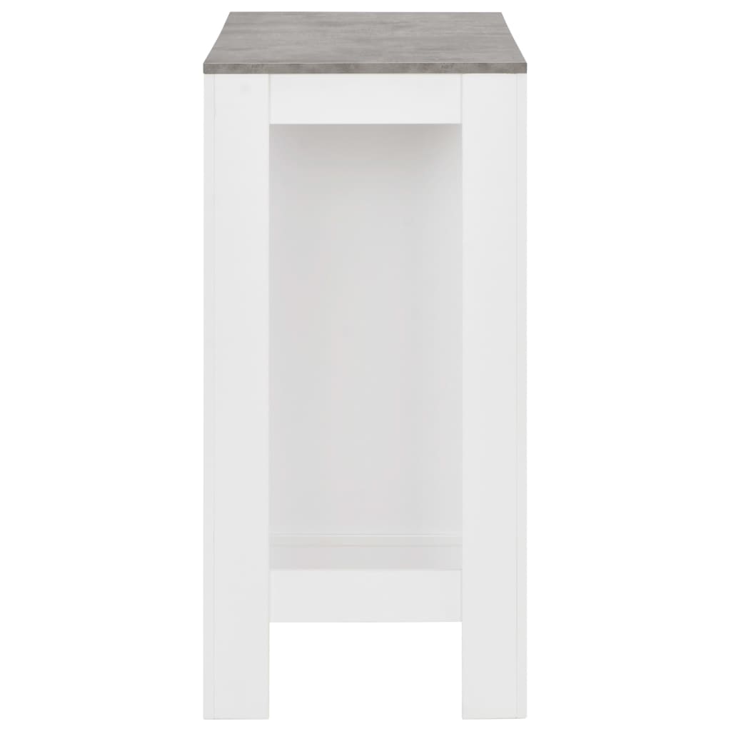 Bartafel Met Schap 0X50X03 Cm Wit Betongrijs