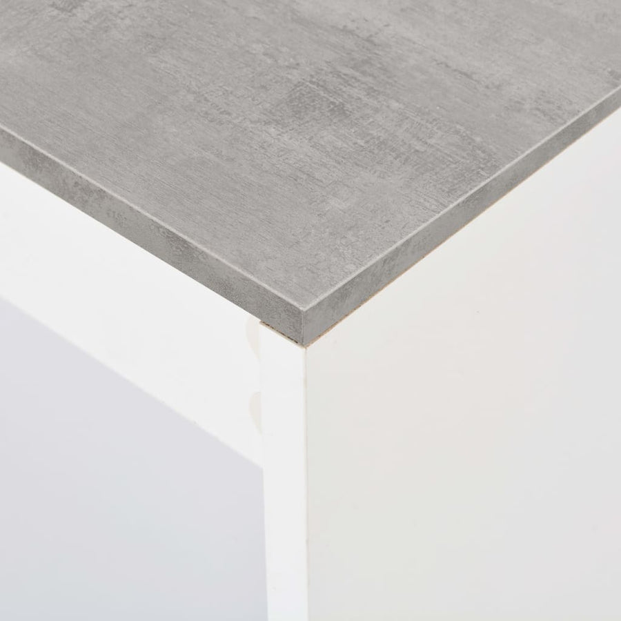 Bartafel Met Schap 0X50X03 Cm Wit Betongrijs