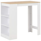 Bartafel met schap 110x50x103 cm wit bewerkt hout