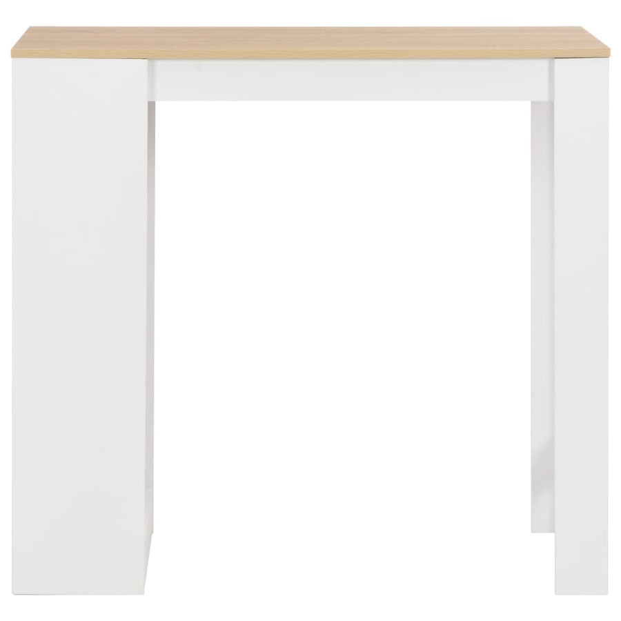 Bartafel Met Schap 0X50X03 Cm Wit en bruin