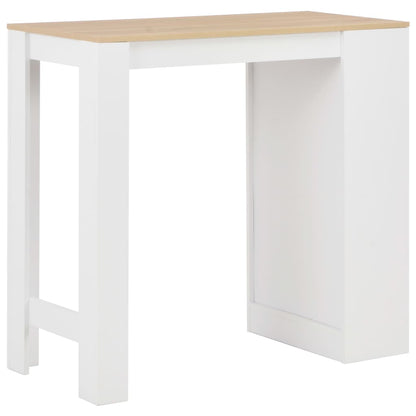Bartafel Met Schap 0X50X03 Cm Wit en bruin