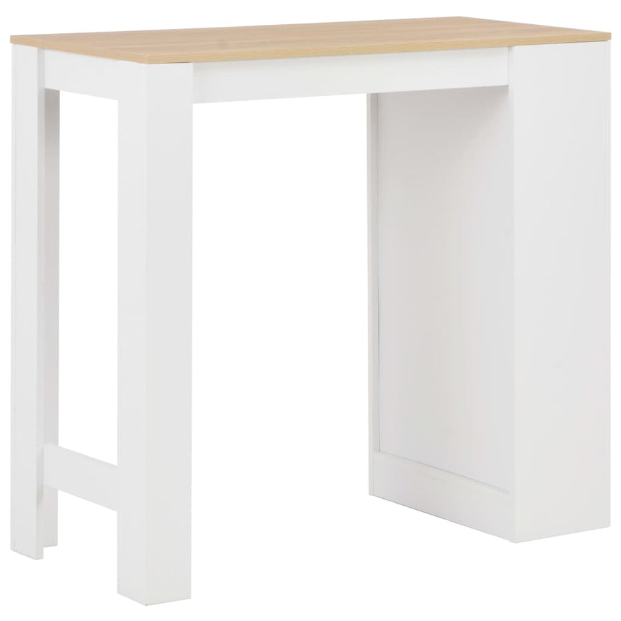 Bartafel Met Schap 0X50X03 Cm Wit en bruin
