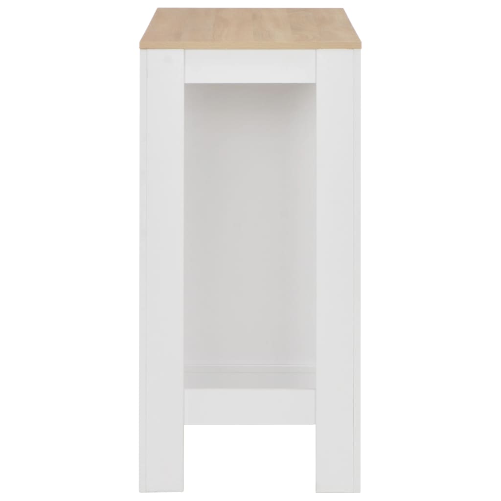 Bartafel Met Schap 0X50X03 Cm Wit en bruin
