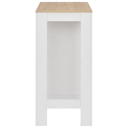 Bartafel Met Schap 0X50X03 Cm Wit en bruin