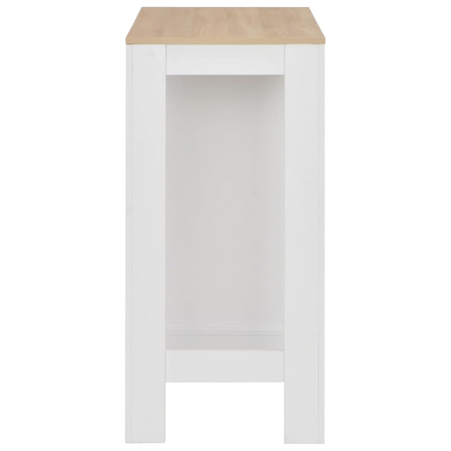 Bartafel Met Schap 0X50X03 Cm Wit en bruin