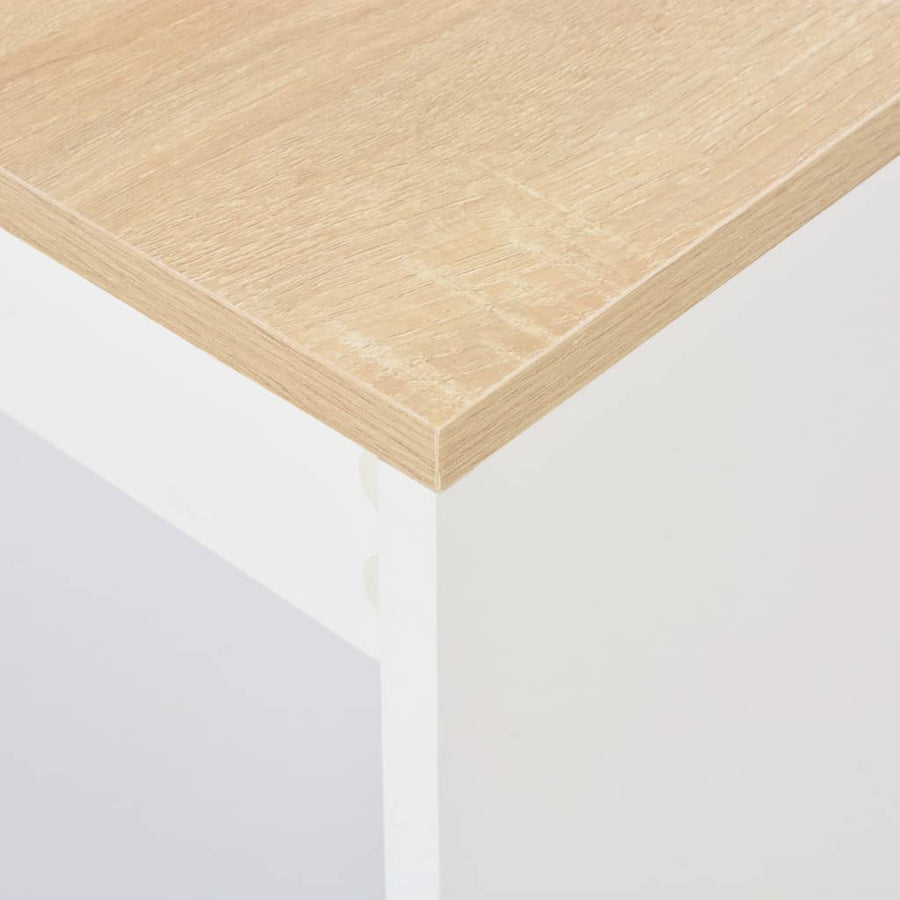 Bartafel Met Schap 0X50X03 Cm Wit en bruin