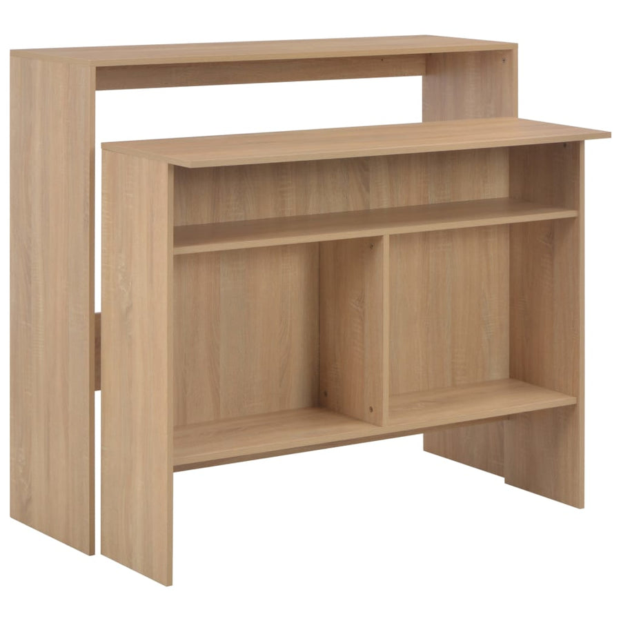 Bartafel Met 2 Tafelbladen 30X40X20 Cm Kleurig Eiken