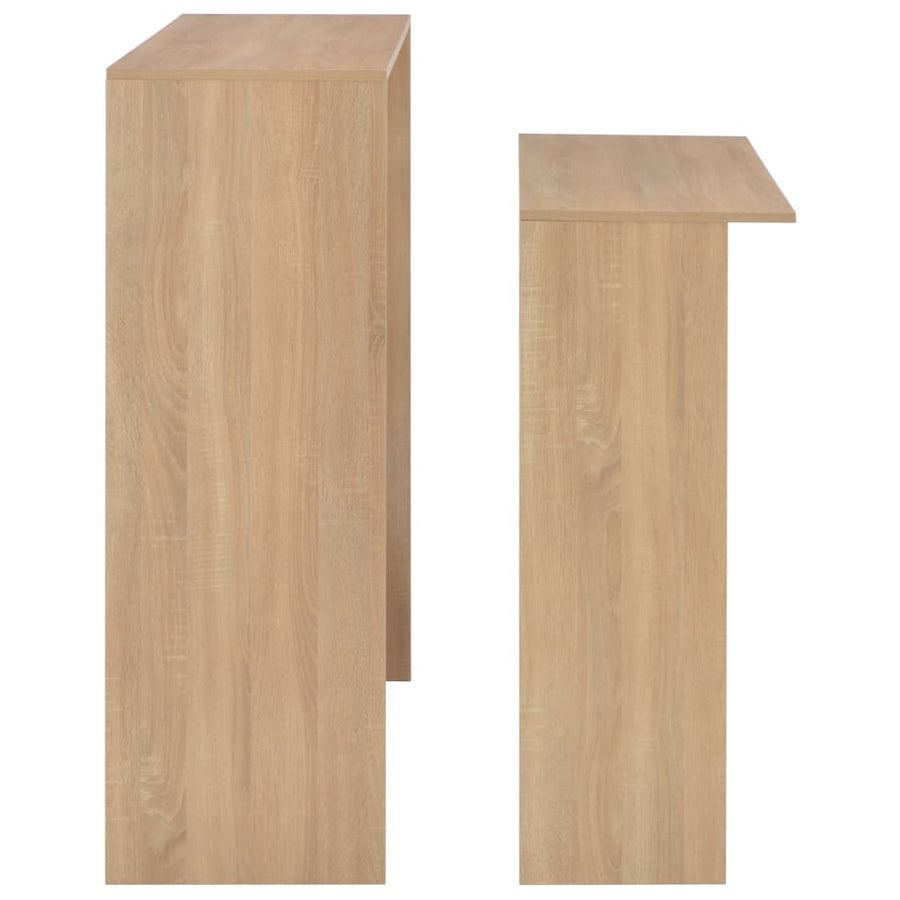 Bartafel Met 2 Tafelbladen 30X40X20 Cm Kleurig Eiken
