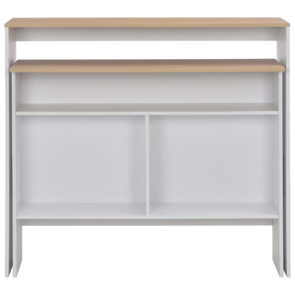 Bartafel Met 2 Tafelbladen 30X40X20 Cm En Eikenkleurig Wit en bruin