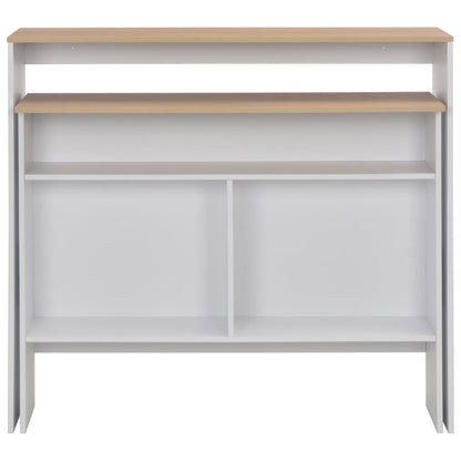 Bartafel Met 2 Tafelbladen 30X40X20 Cm En Eikenkleurig Wit en bruin
