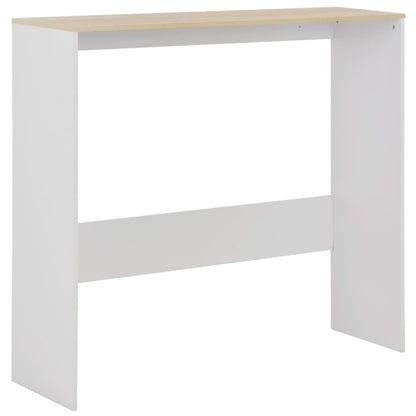 Bartafel Met 2 Tafelbladen 30X40X20 Cm En Eikenkleurig Wit en bruin
