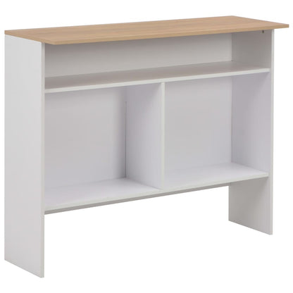 Bartafel Met 2 Tafelbladen 30X40X20 Cm En Eikenkleurig Wit en bruin