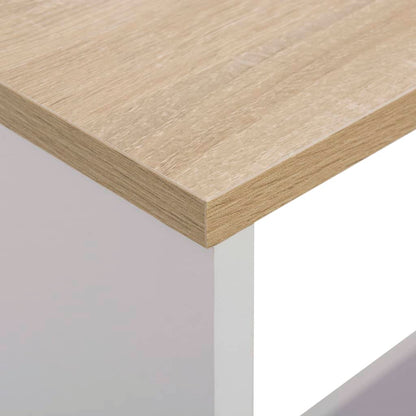 Bartafel Met 2 Tafelbladen 30X40X20 Cm En Eikenkleurig Wit en bruin