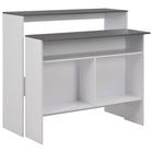Bar table with 2 tabletops 130x40x120 cm white and grey