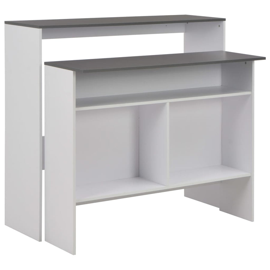 Bartafel Met 2 Tafelbladen 30X40X20 Cm Wit En Grijs