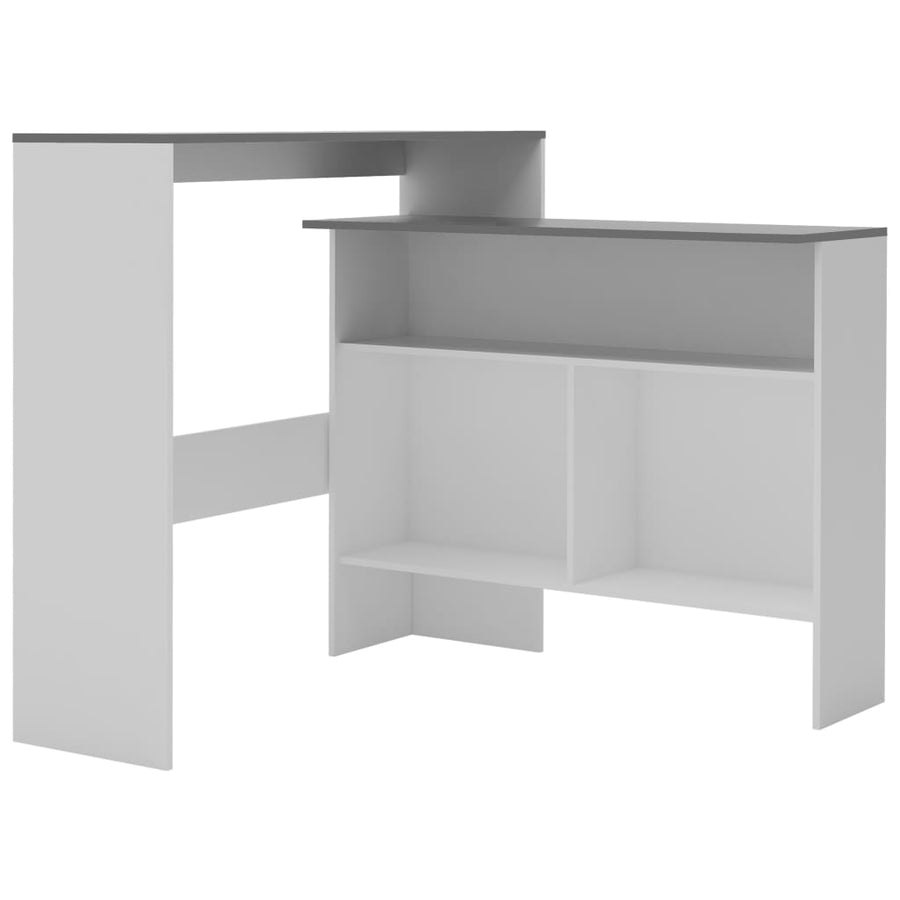 Bartafel Met 2 Tafelbladen 30X40X20 Cm Wit En Grijs