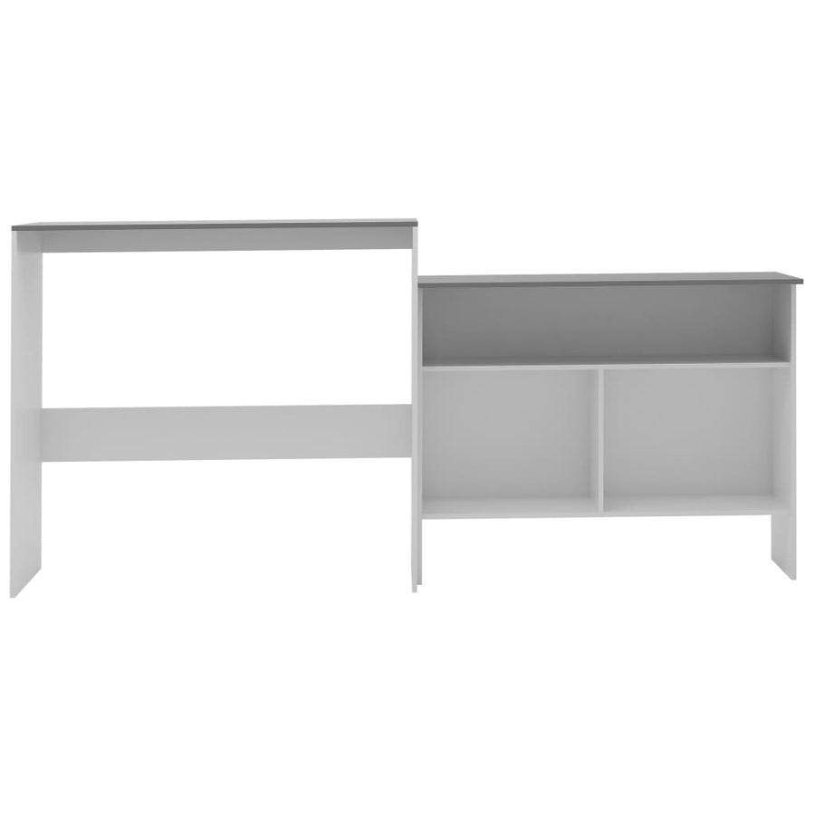 Bartafel Met 2 Tafelbladen 30X40X20 Cm Wit En Grijs