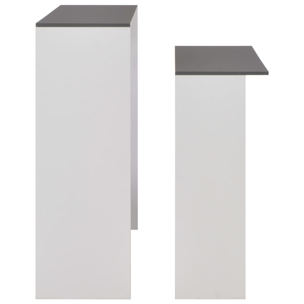 Bartafel Met 2 Tafelbladen 30X40X20 Cm Wit En Grijs