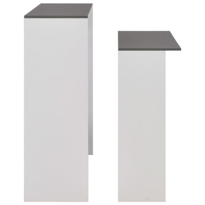 Bartafel Met 2 Tafelbladen 30X40X20 Cm Wit En Grijs