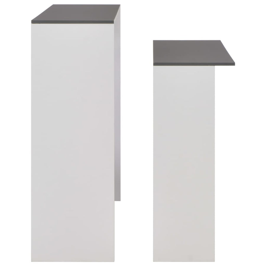 Bartafel Met 2 Tafelbladen 30X40X20 Cm Wit En Grijs