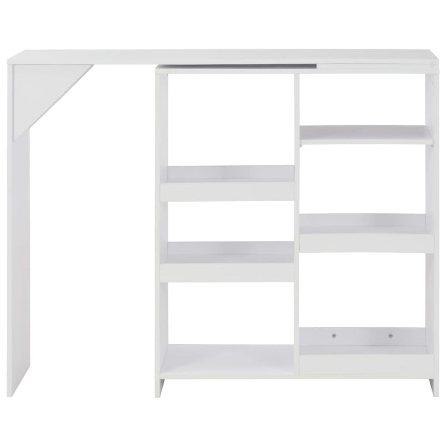 Bartafel met verplaatsbaar schap 138x39x110 cm wit Wit