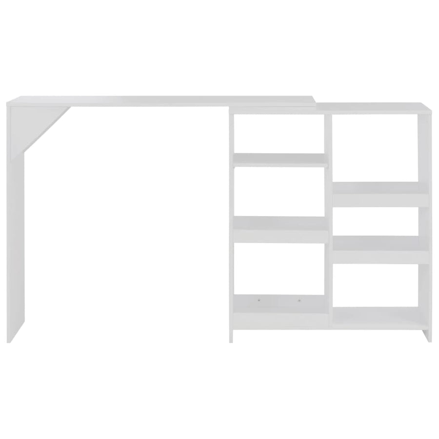 Bartafel met verplaatsbaar schap 138x39x110 cm wit Wit
