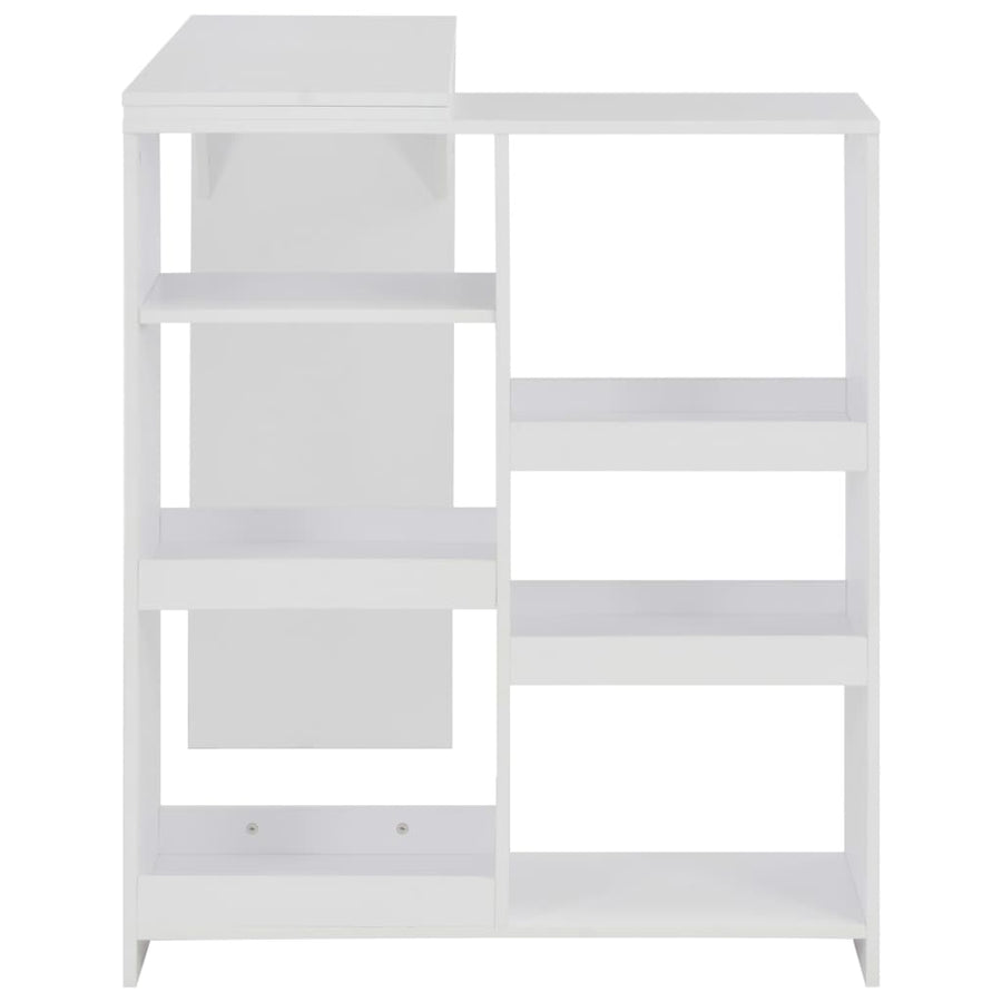Bartafel met verplaatsbaar schap 138x39x110 cm wit Wit