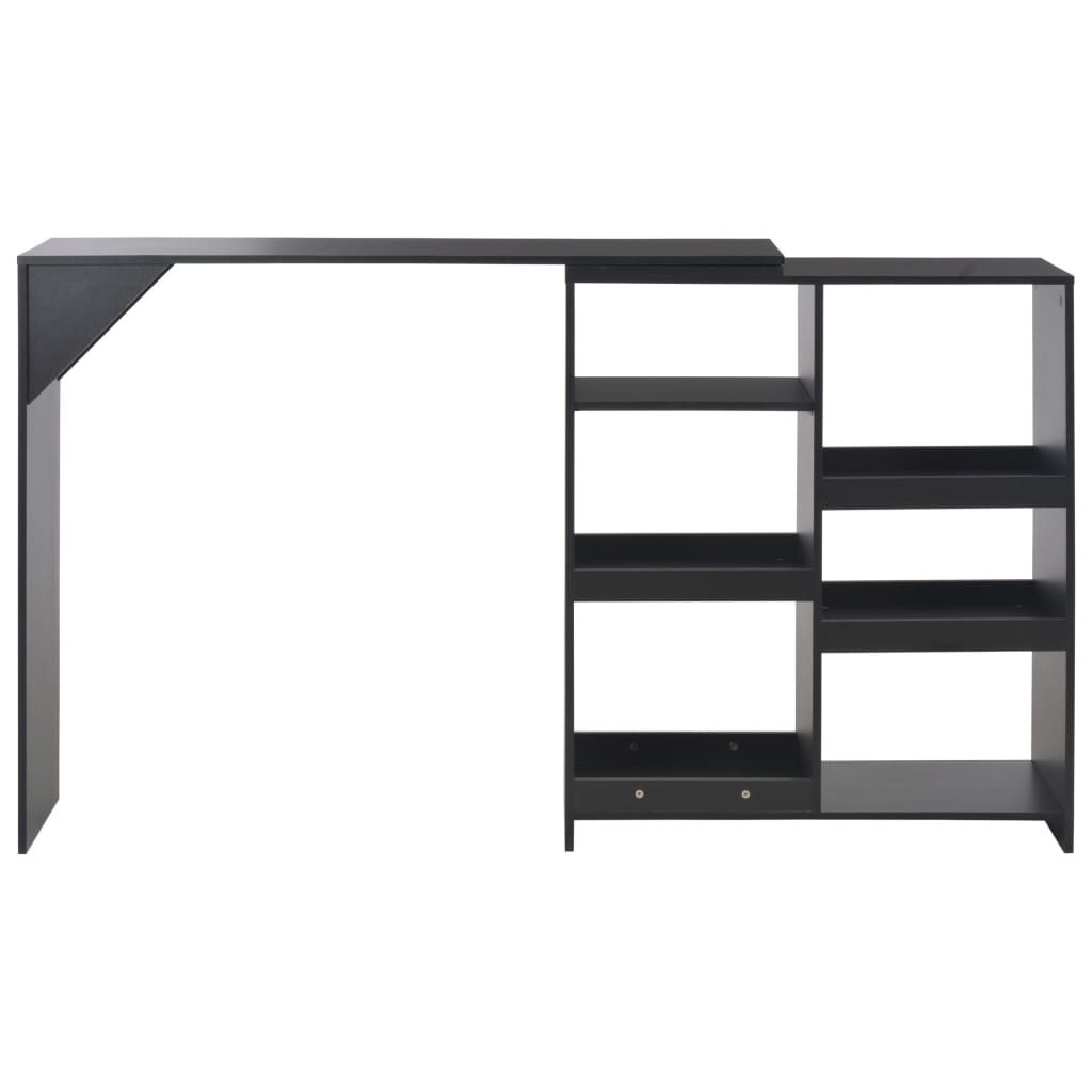 Bartafel met verplaatsbaar schap 138x39x110 cm zwart Zwart