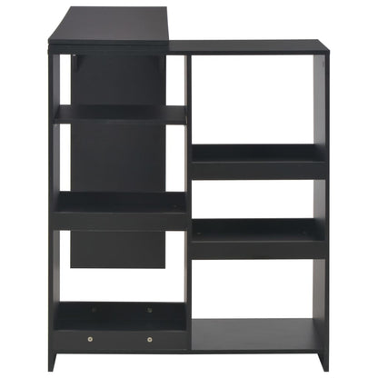 Bartafel met verplaatsbaar schap 138x39x110 cm zwart Zwart
