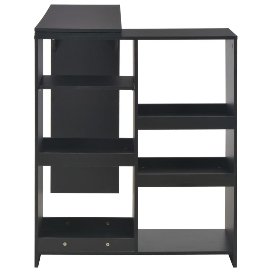Bartafel met verplaatsbaar schap 138x39x110 cm zwart Zwart