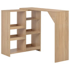 Bar table with movable shelf 138x39x110 cm oak look