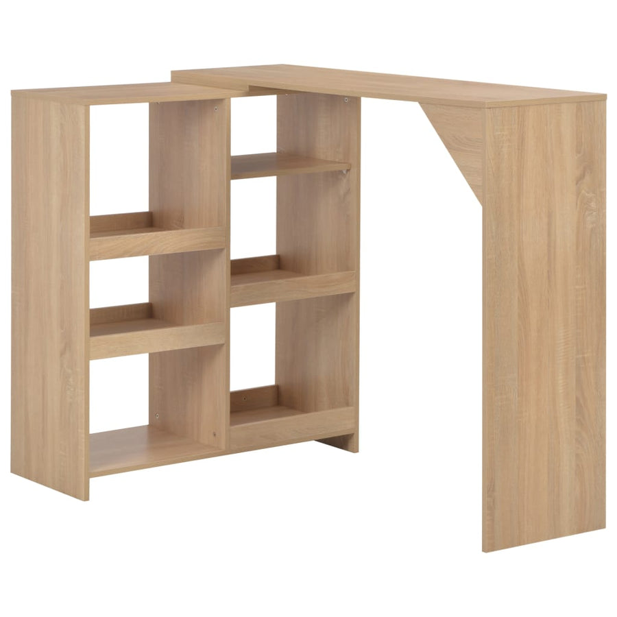 Bartafel met verplaatsbaar schap 138x39x110 cm eikenkleurig Eiken