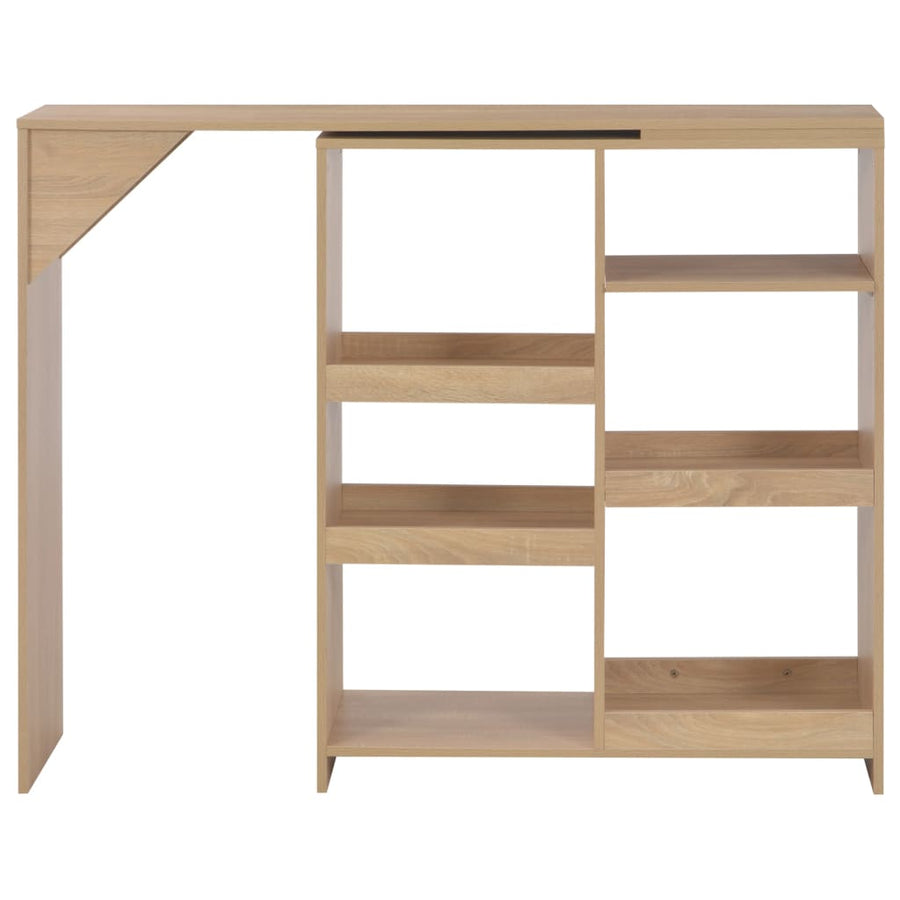 Bartafel met verplaatsbaar schap 138x39x110 cm eikenkleurig Eiken