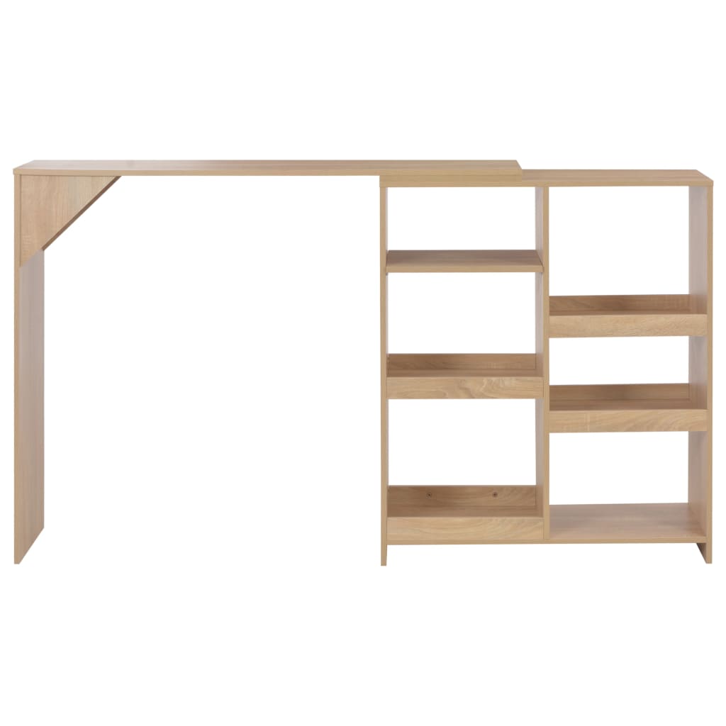 Bartafel met verplaatsbaar schap 138x39x110 cm eikenkleurig Eiken