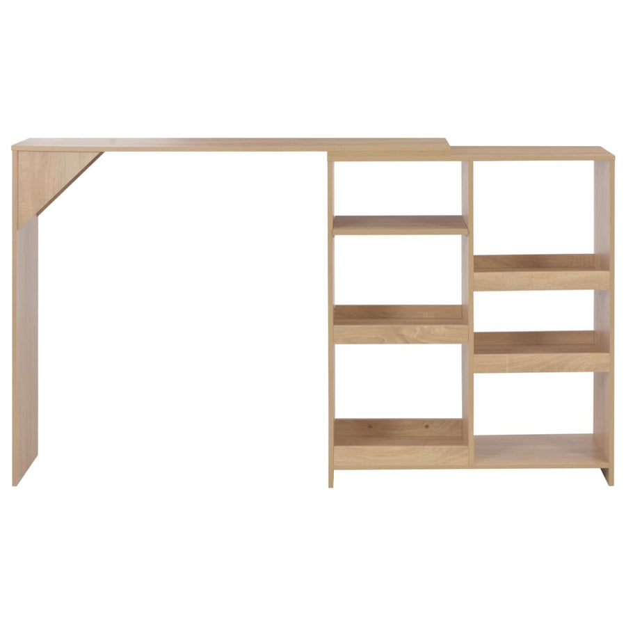 Bartafel met verplaatsbaar schap 138x39x110 cm eikenkleurig Eiken