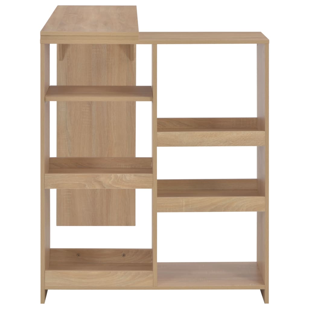 Bartafel met verplaatsbaar schap 138x39x110 cm eikenkleurig Eiken