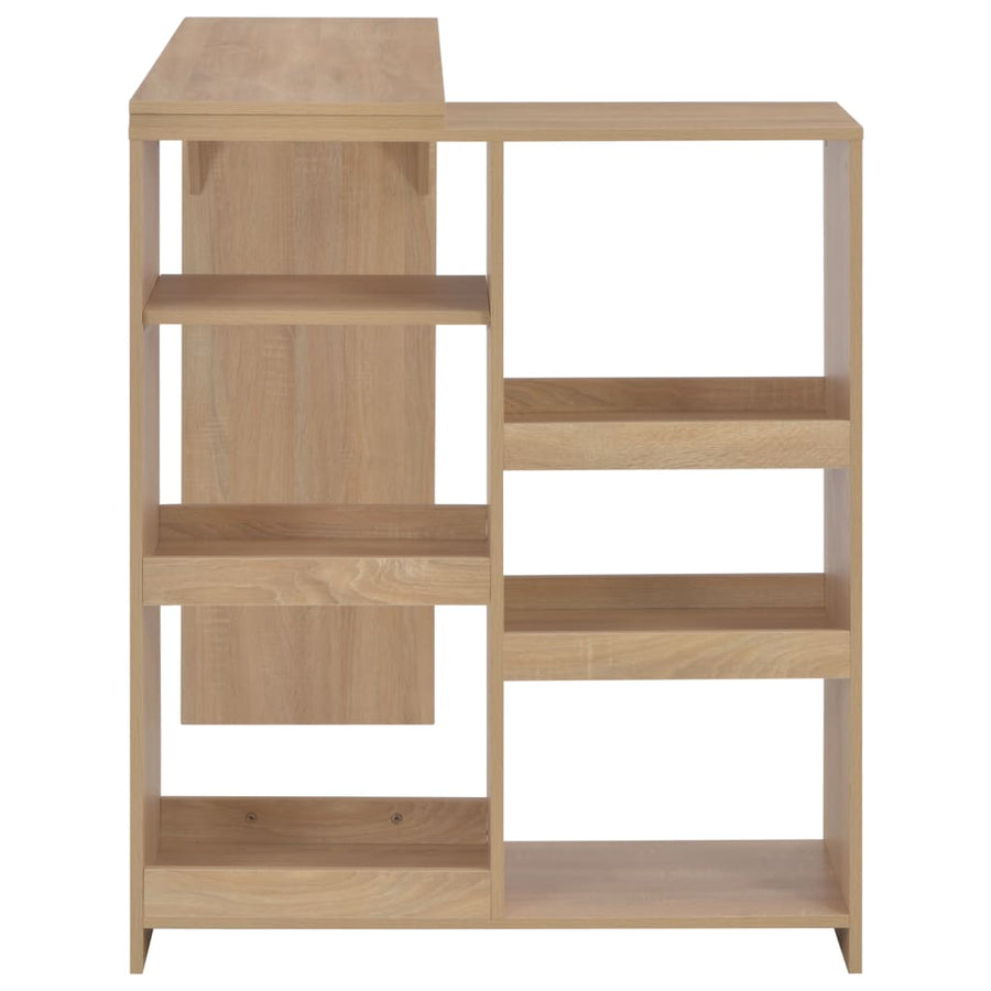 Bartafel met verplaatsbaar schap 138x39x110 cm eikenkleurig Eiken