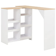 Bartafel 138x39x110 cm wit met schap